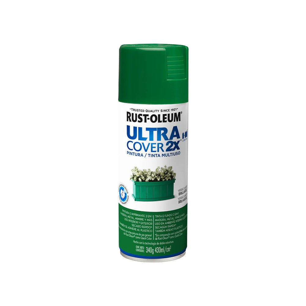 SPRAY ULTRA COVER 2X VERDE CLARO BRILL 340 GR RO