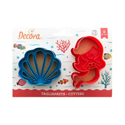 SET 2 CORTA GALLETA CONCHA Y SIRENA DECORA