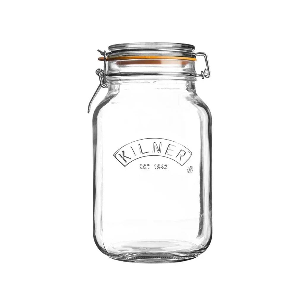FRASCO CUADRADO CIERRE CLIP 1.5 LT KILNER