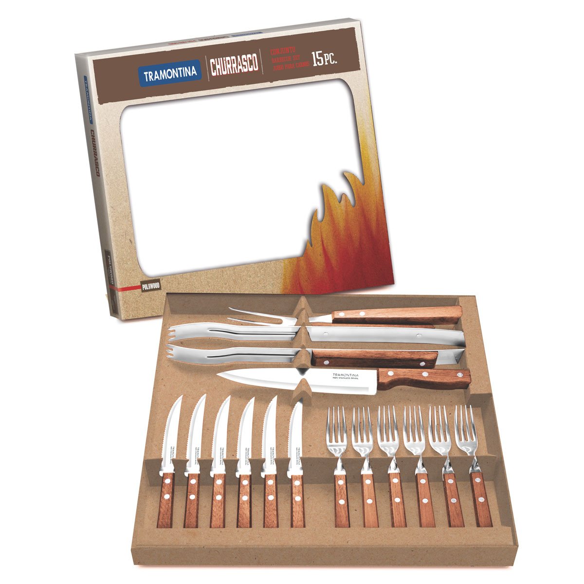 JUEGO PARA ASADO 15 PZAS TRAMONTINA 22399/028