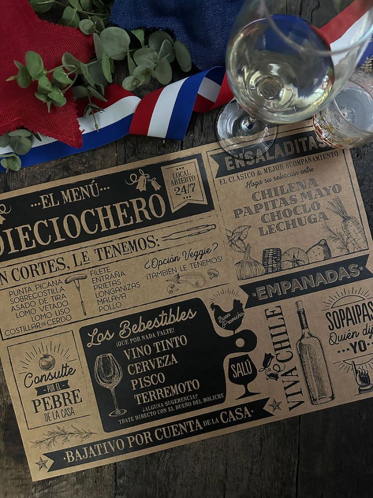 PACK DE MESA 6P MENU 18 INDIGO DE PAPEL