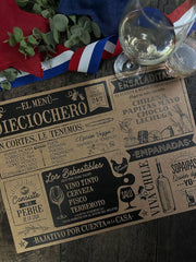 PACK DE MESA 6P MENU 18 INDIGO DE PAPEL