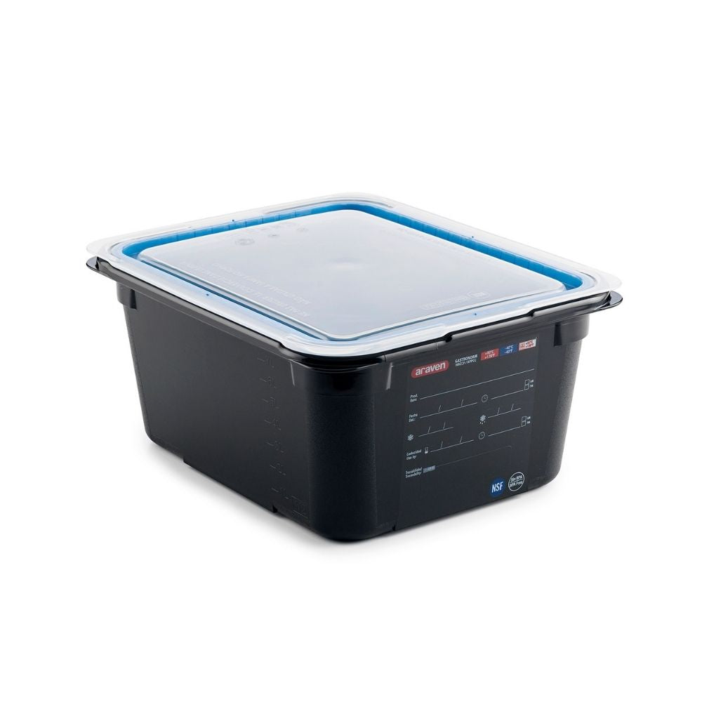 CUBETA MESA FRIA 9 LT NEGRA C/TAPA ARAVEN