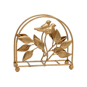 SERVILLETERO DE MESA METAL DORADO PAJARITOS
