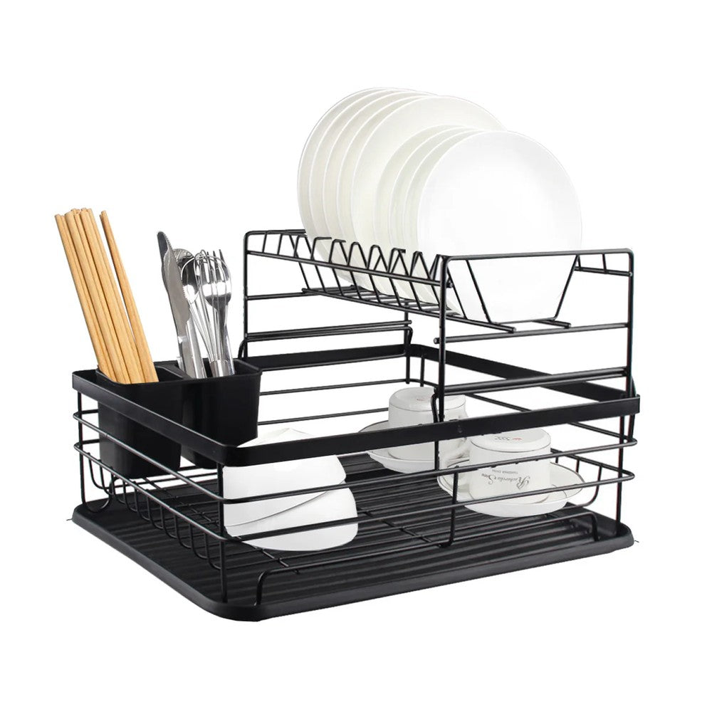 SECAPLATOS ESCURRIDOR 2 NIVELES INOX NEGRO SIMPLIT