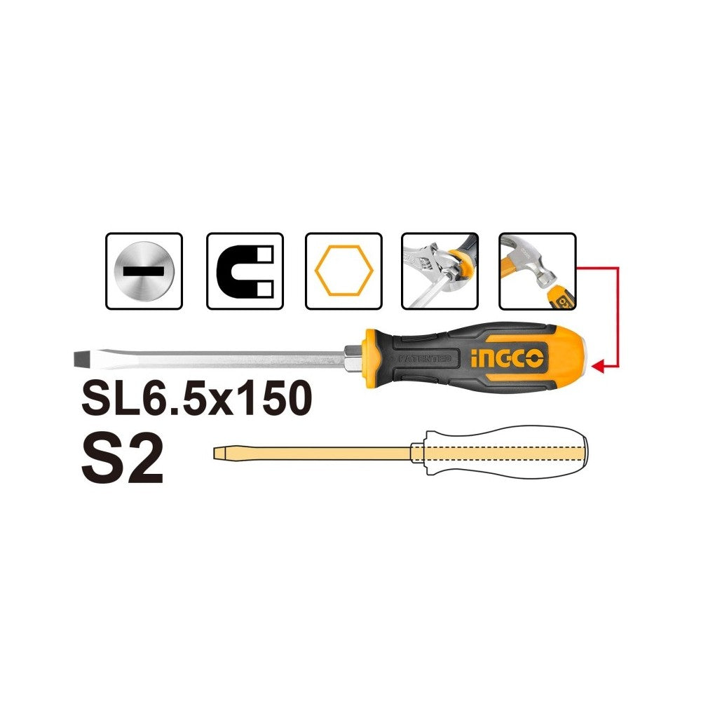 DEST. PALETA INGCO 6.5 X 150 MM HGTS686150 GOLPE