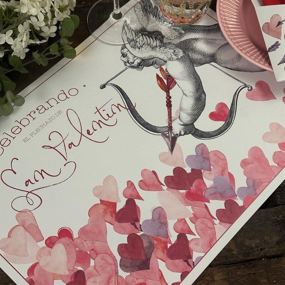 PACK DE MESA 6P SAN VALENTIN FLECHAZO INDIGO DE PAPEL