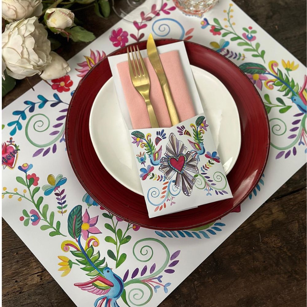 PACK DE MESA 6P CORAZONES MEXICANOS INDIGO DE PAPEL