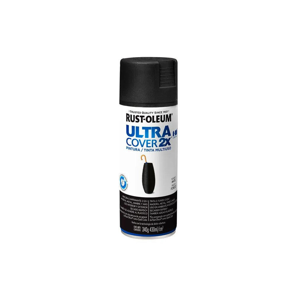 SPRAY ULTRA COVER 2X NEGRO MATE 340 GR RO