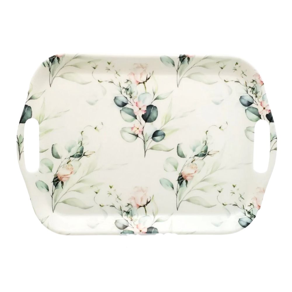 BANDEJA MELAMINA FLORES 29 X 38 CM