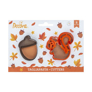 SET 2 CORTA GALLETA BELLOTA Y ARDILLA DECORA