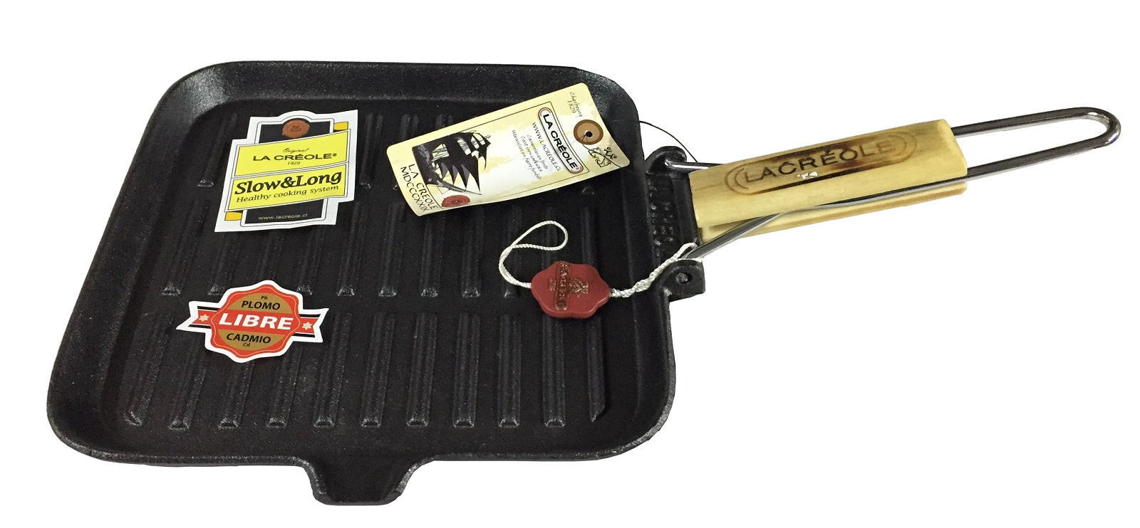 GRILL CUADRADO C/ASA 24 CM LA CREOLE