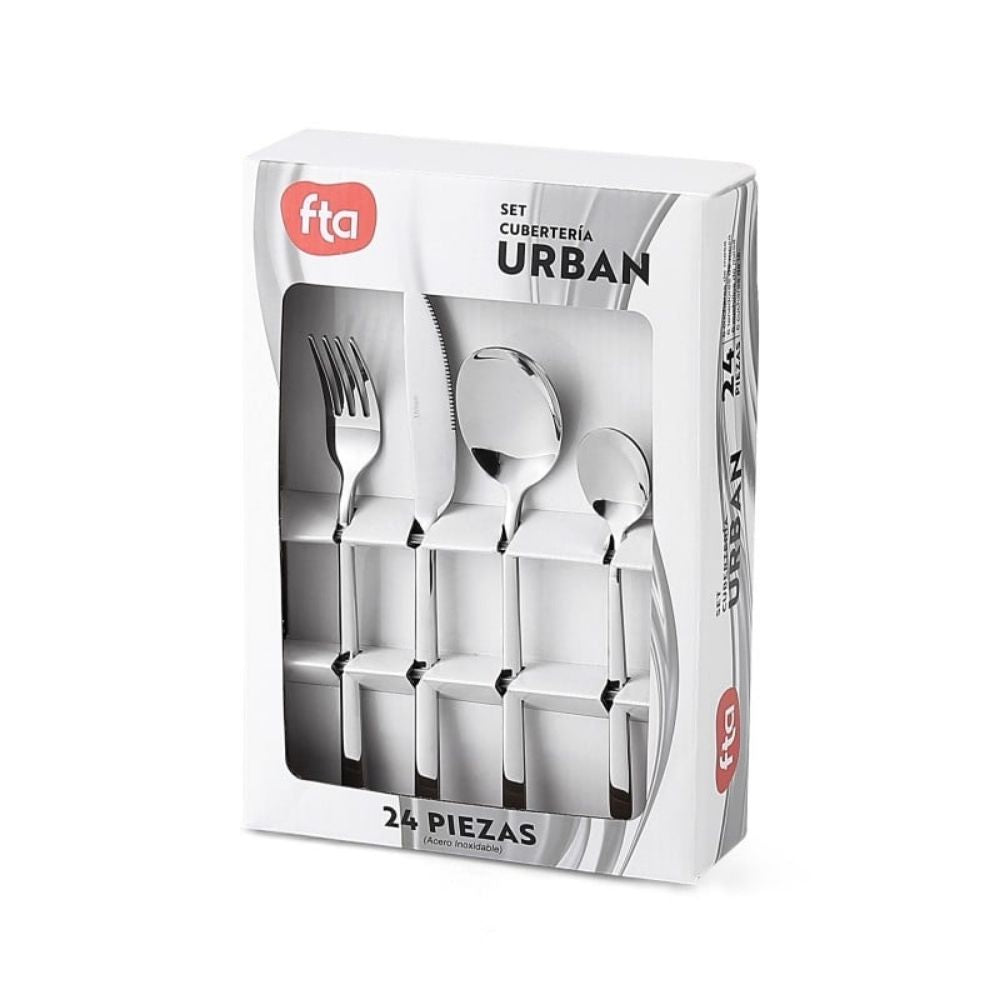 JUEGO CUBIERTOS 24 PZS ACERO INOX URBAN FTA