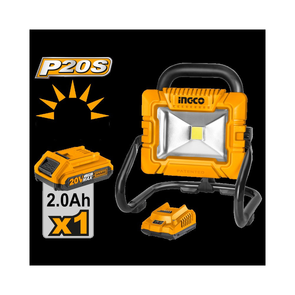 FOCO INGCO LED 20V C/ BAT. C/CARGADOR CWLI20258