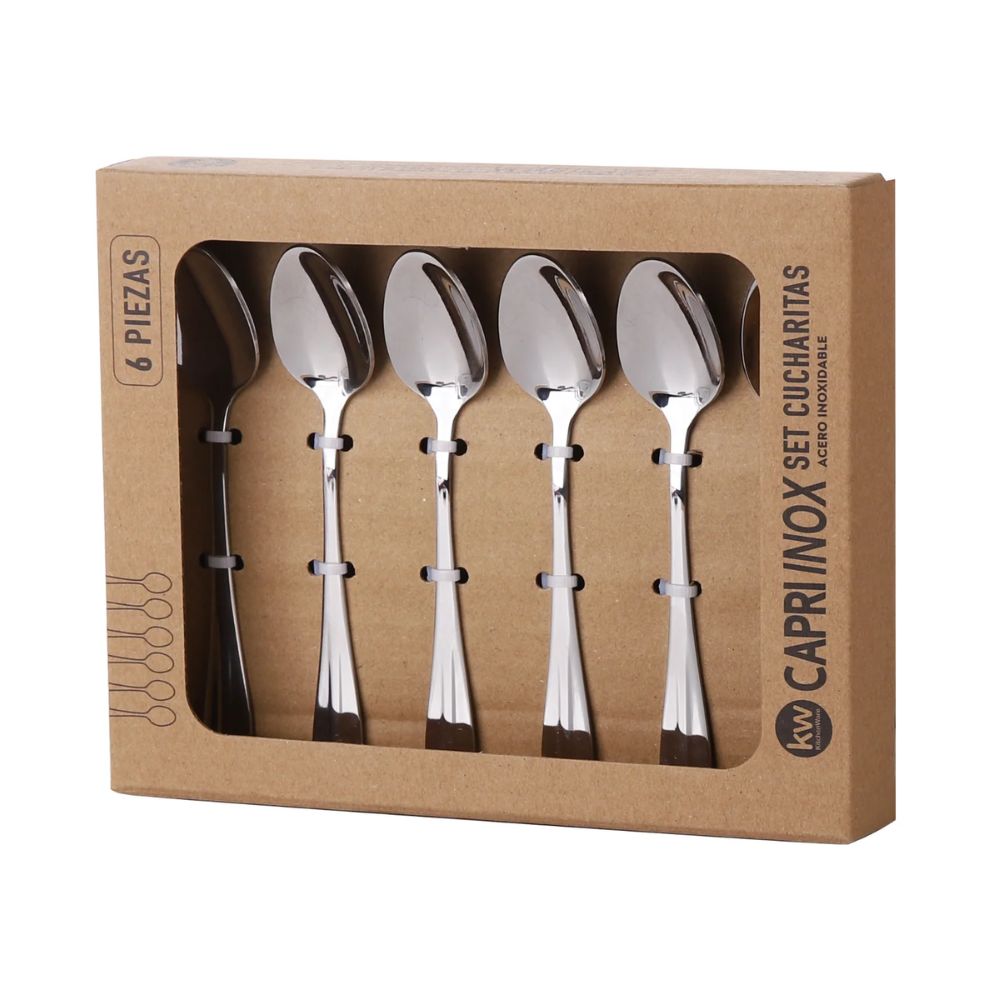 SET 6 CUCHARITAS CAPRI ACERO INOX KW