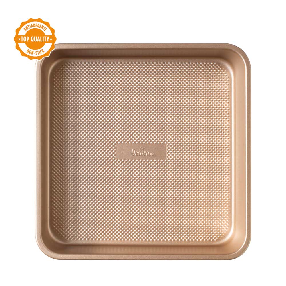 MOLDE CUADRADO ANTIAD ROSE GOLD 24,5 CM DECORA