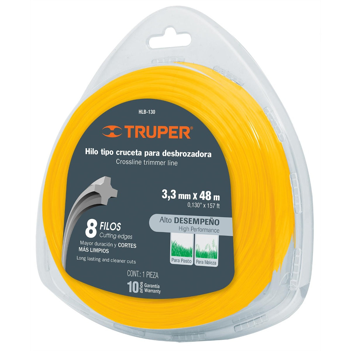 NYLON REDONDO ORILLADORA HLB-130  3.3 MM X 48 MT