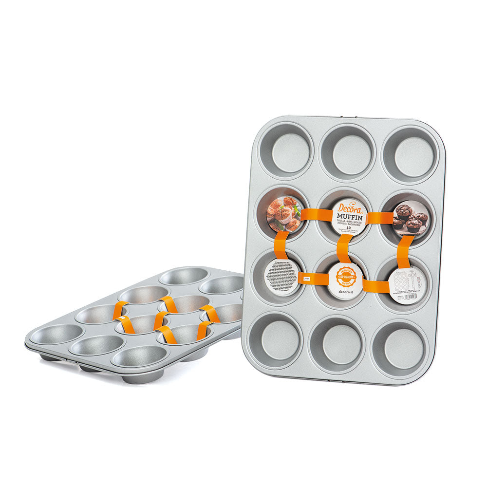 MOLDE 12 MUFFINS ACERO ANTIADHERENTE DECORA