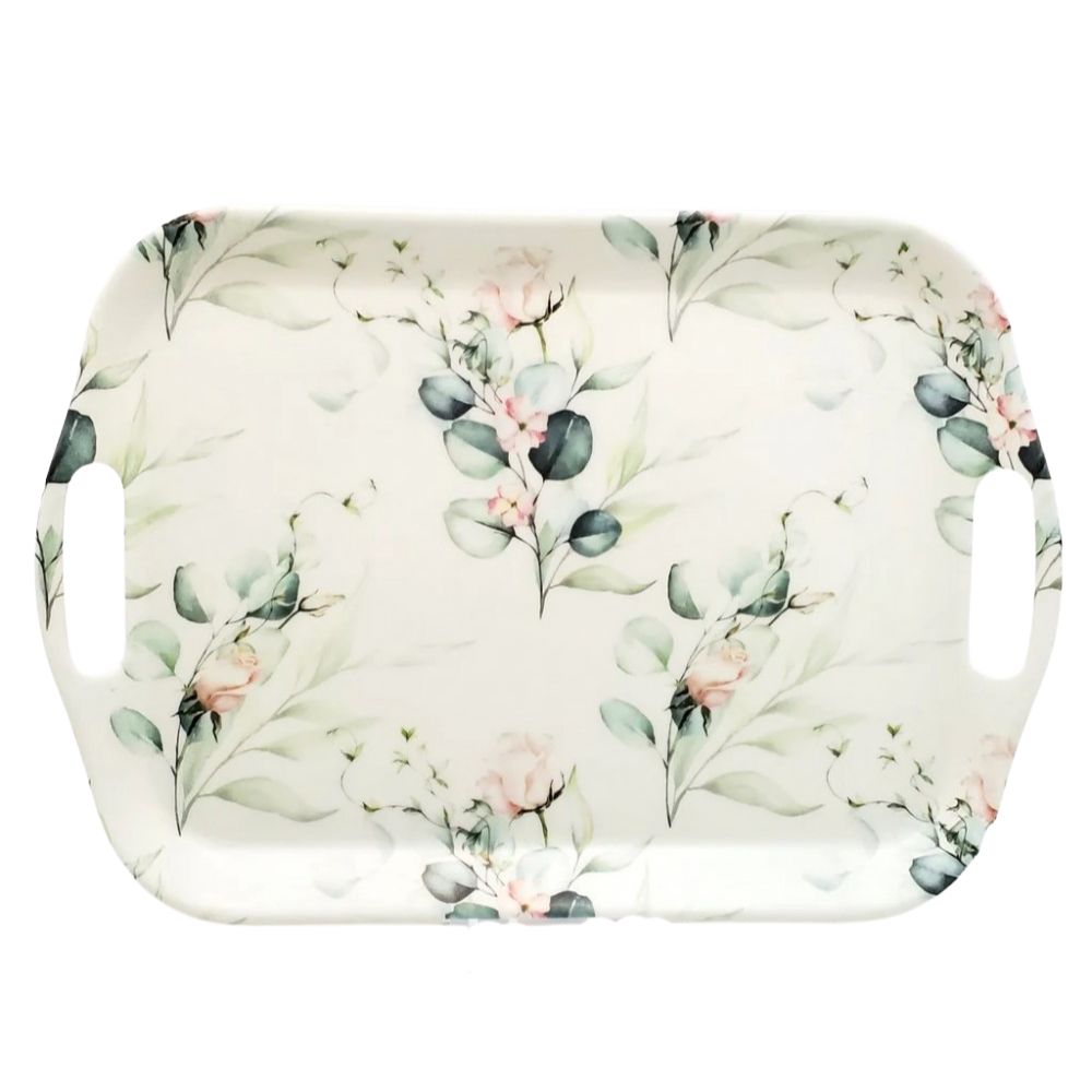 BANDEJA MELAMINA FLORES 33 X 43 CM