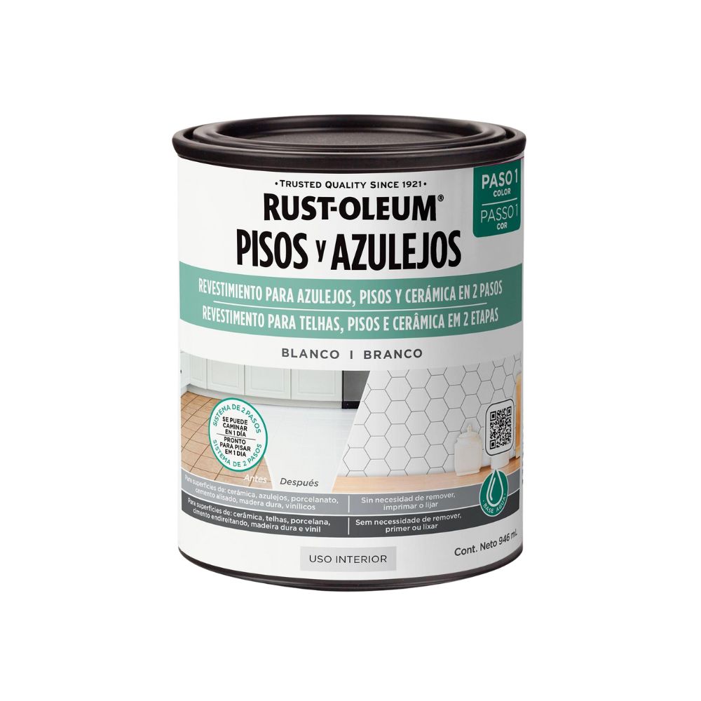 PINTURA PARA PISOS Y AZULEJOS BASE BLANCO 946 ML RO