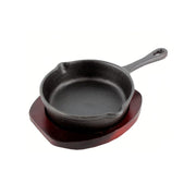 SARTEN FIERRO 13 CM CON BASE DE MADERA LUGANO