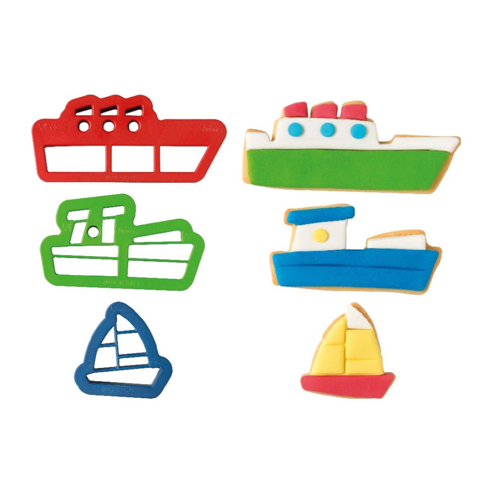 SET 3 CORTA GALLETA BARCOS DECORA