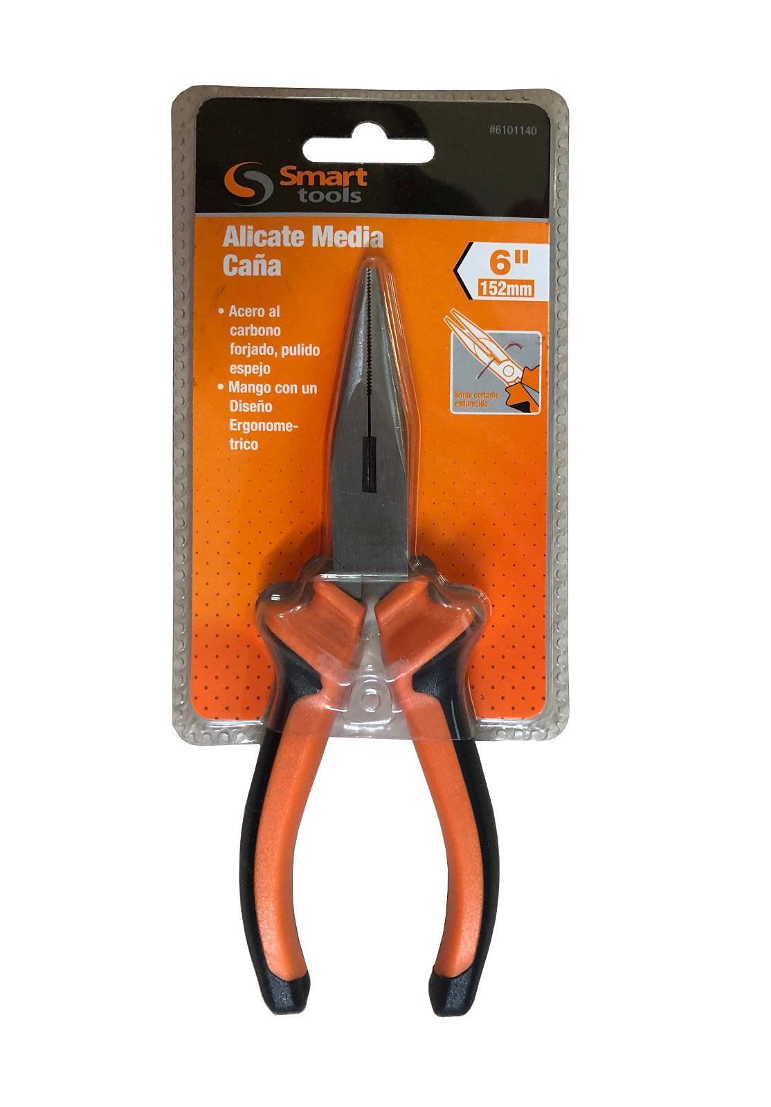 ALICATE PUNTA 6" SMART TOOLS M/GOMA BICOLOR