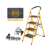 ESCALERA ACERO 4 PELDAÑOS INGCO HLAD09041