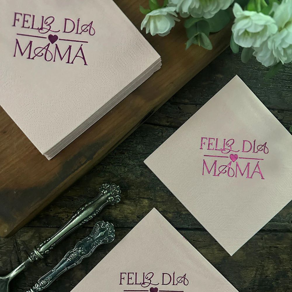SET 12 SERVILLETA COCKTAIL ROSA MAMA INDIGO DE PAPEL