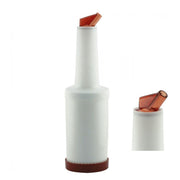 BOTELLA BAR PLASTICA BLANCA 1 LT C/TAPA Y DOSIFICADOR