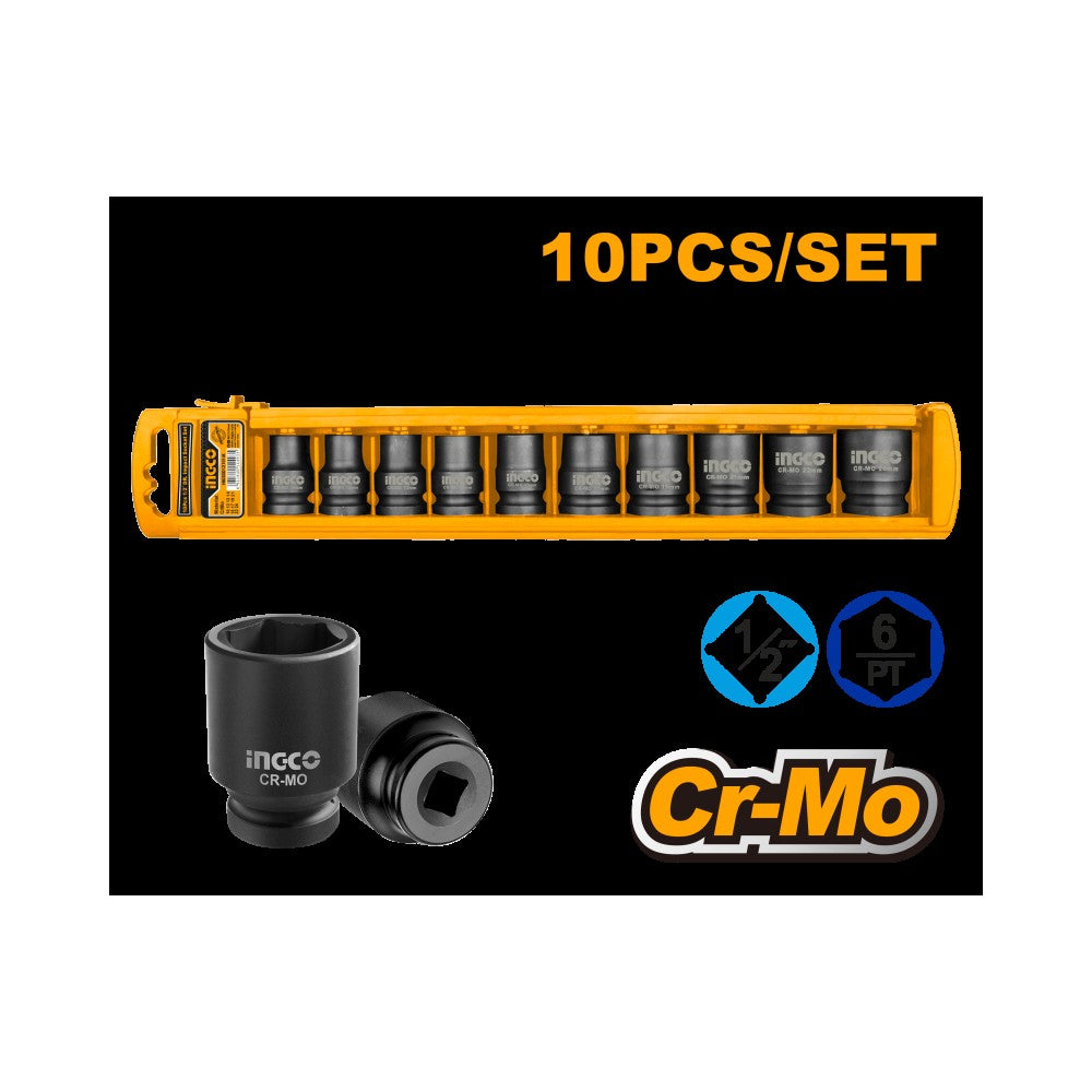 JUEGO DADOS IMPACTO []1/2 INGCO 10-24 MM HKISSD12101