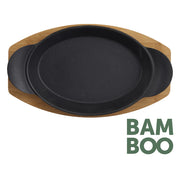 FUENTE HIERRO FUNDIDO CON BANDEJA BAMBU 15 X 22CM
