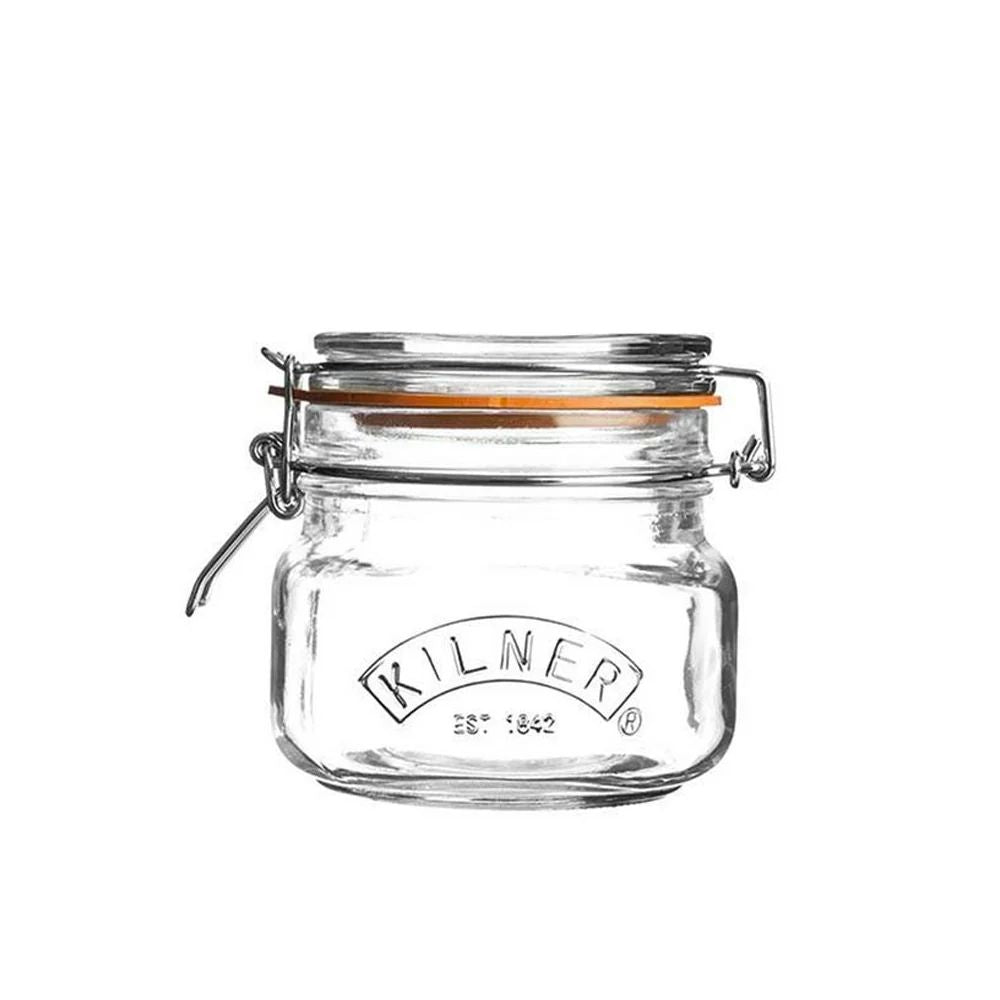 FRASCO CUADRADO CIERRE CLIP 0.5 LT KILNER