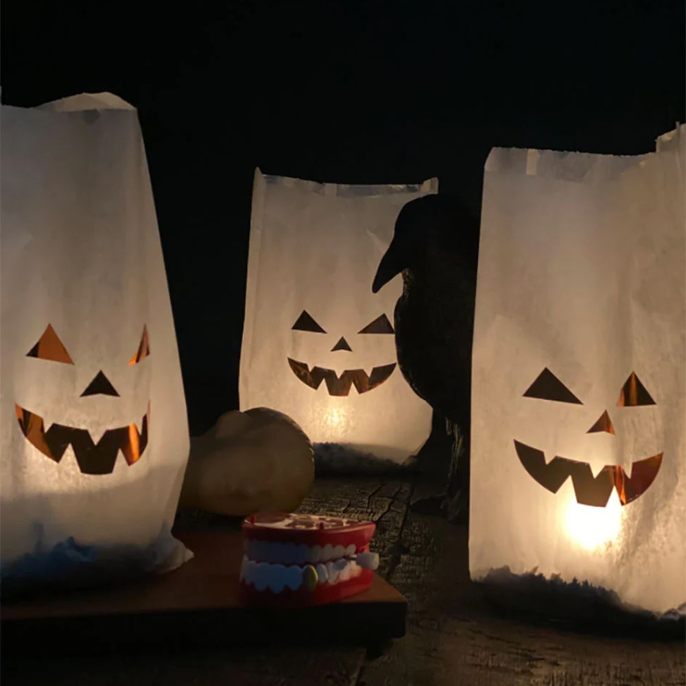 SET 6 BOLSAS BLANCAS CALABAZA INDIGO DE PAPEL