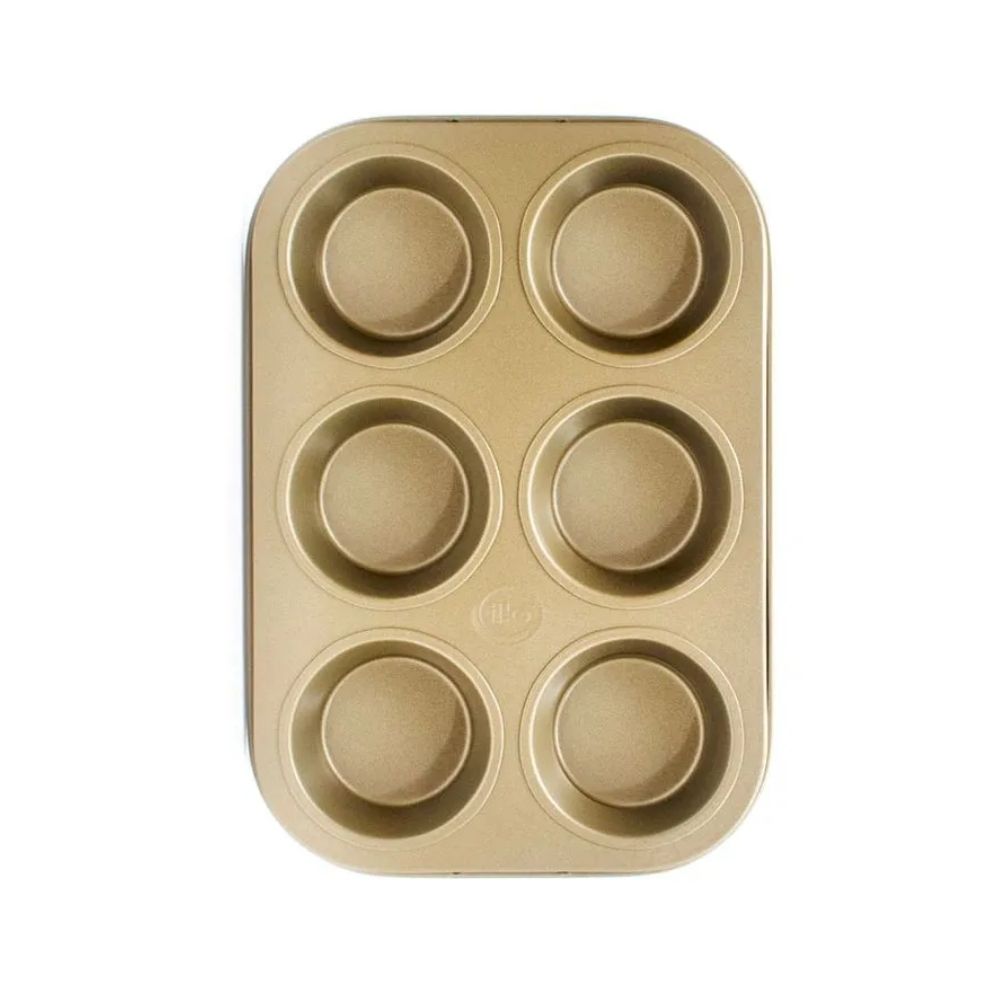 MOLDE 6 MUFFINS GOLD ILKO