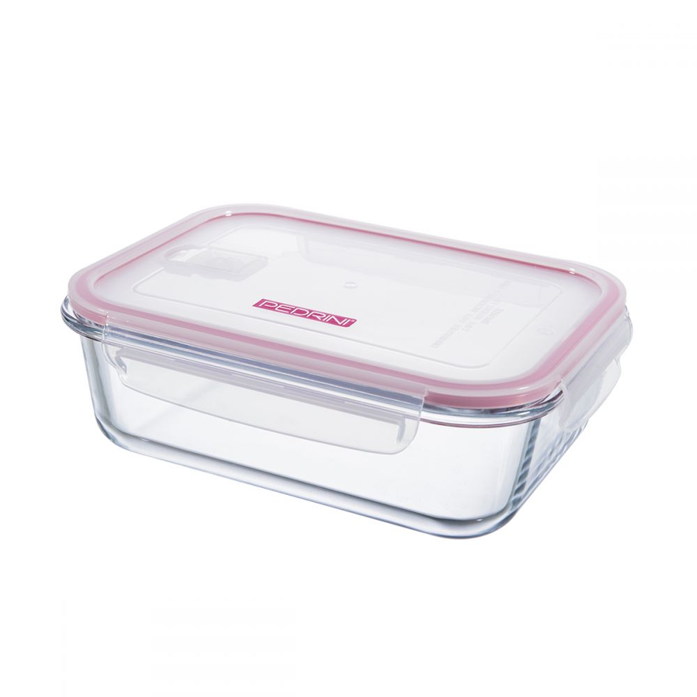 CONTENEDOR DE VIDRIO RECTANGULAR 1.5 LT PEDRINI