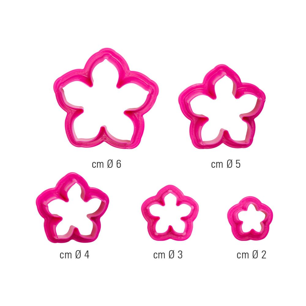 SET 5 CORTA GALLETA FLOR PETUNIA DECORA