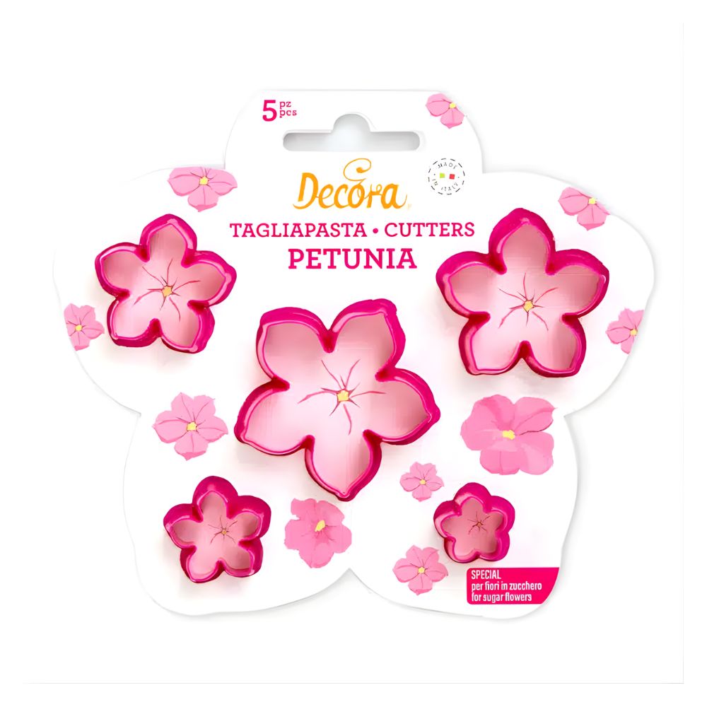 SET 5 CORTA GALLETA FLOR PETUNIA DECORA