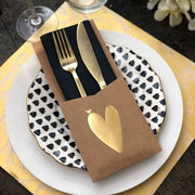 SET 12 ESTUCHE CUBIERTOS CORAZON KRAFT INDIGO DE PAPEL