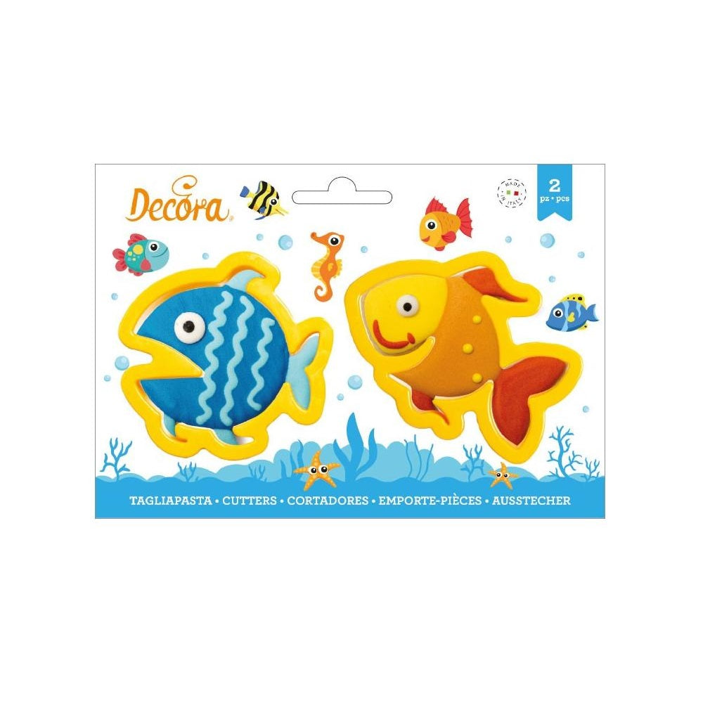 SET 2 CORTA GALLETAS PECES DECORA