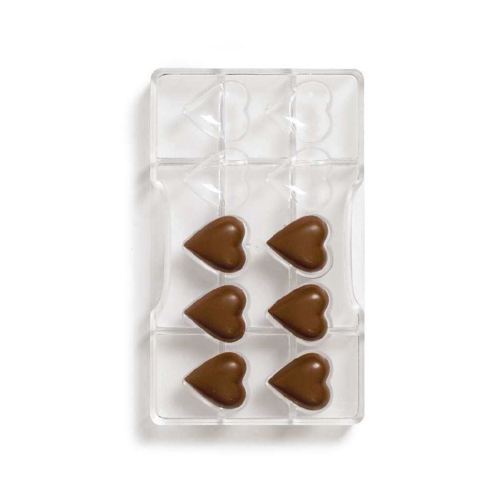 MOLDE DE CHOCOLATE CORAZONES 10 CAV DECORA
