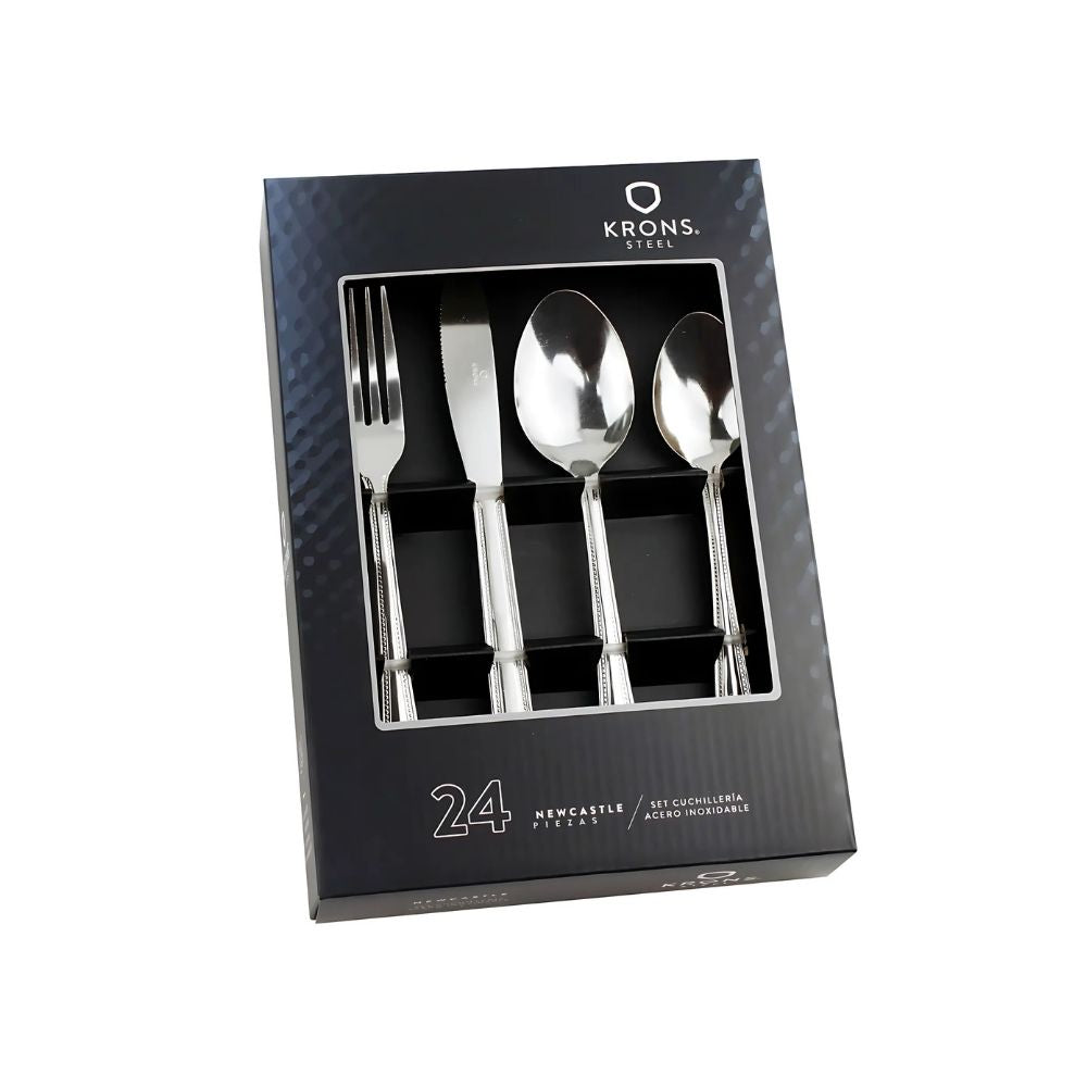 SET CUBIERTOS ACERO INOX 24 PZAS NEWCASTLE KRONS