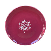 PLATO CERAMICA FUCSIA DISEÃO HOJA 22 CM