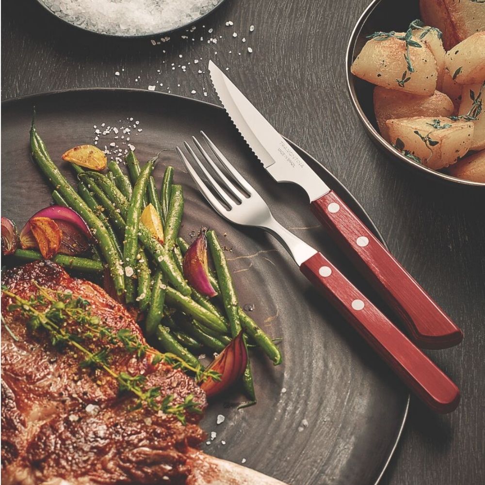 TENEDOR MESA POLYWOOD ROJO TRAMONTINA