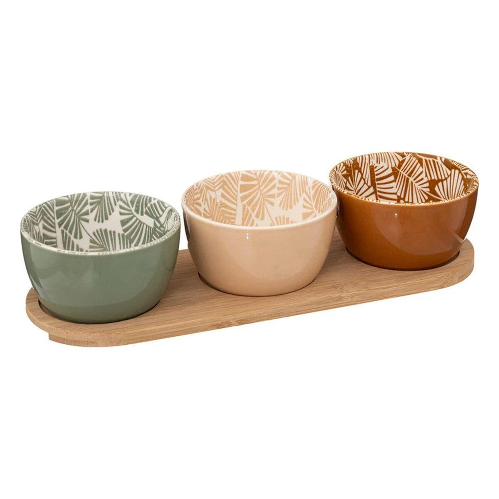 SET TABLA + 3 POCILLOS APERITIVO COLORES SECRET DE GOURMET
