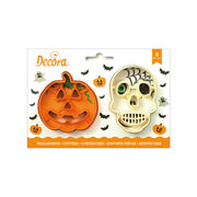 SET 2 CORTA GALLETA CALAVERA Y CALABAZA DECORA