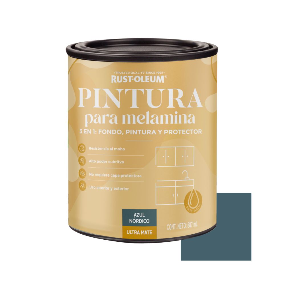 PINTURA PARA MELAMINA AZUL NÓRDICO ULTRA MATE 887 ML RO