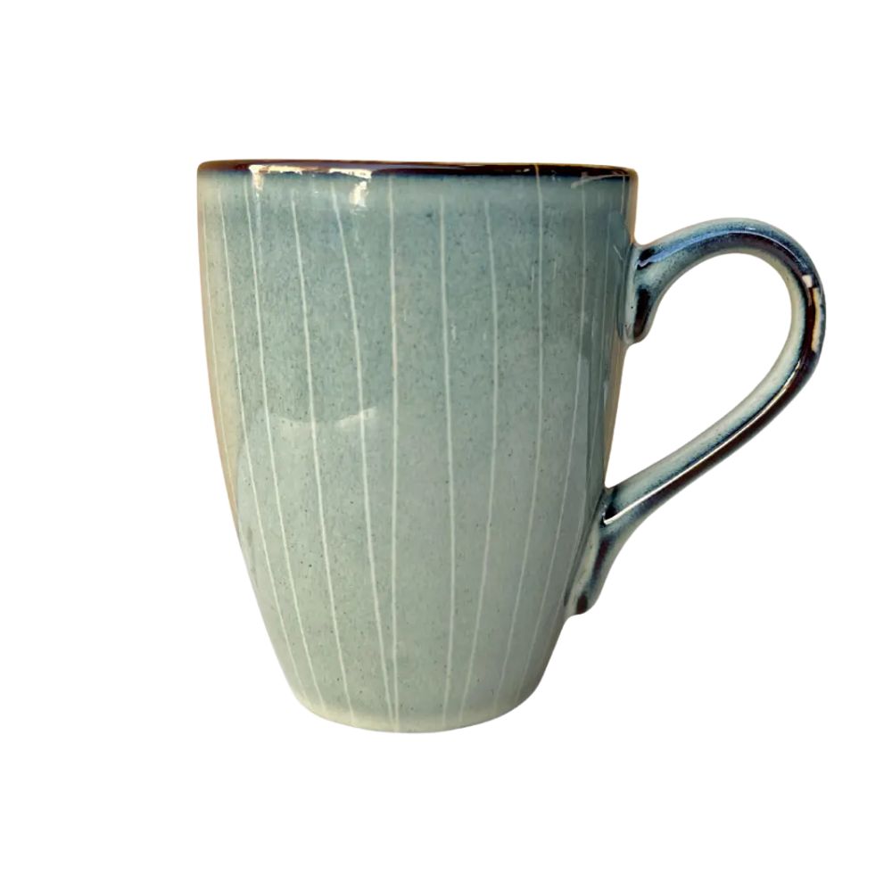 TAZON CERAMICA VERDE LINEAS 350 ML