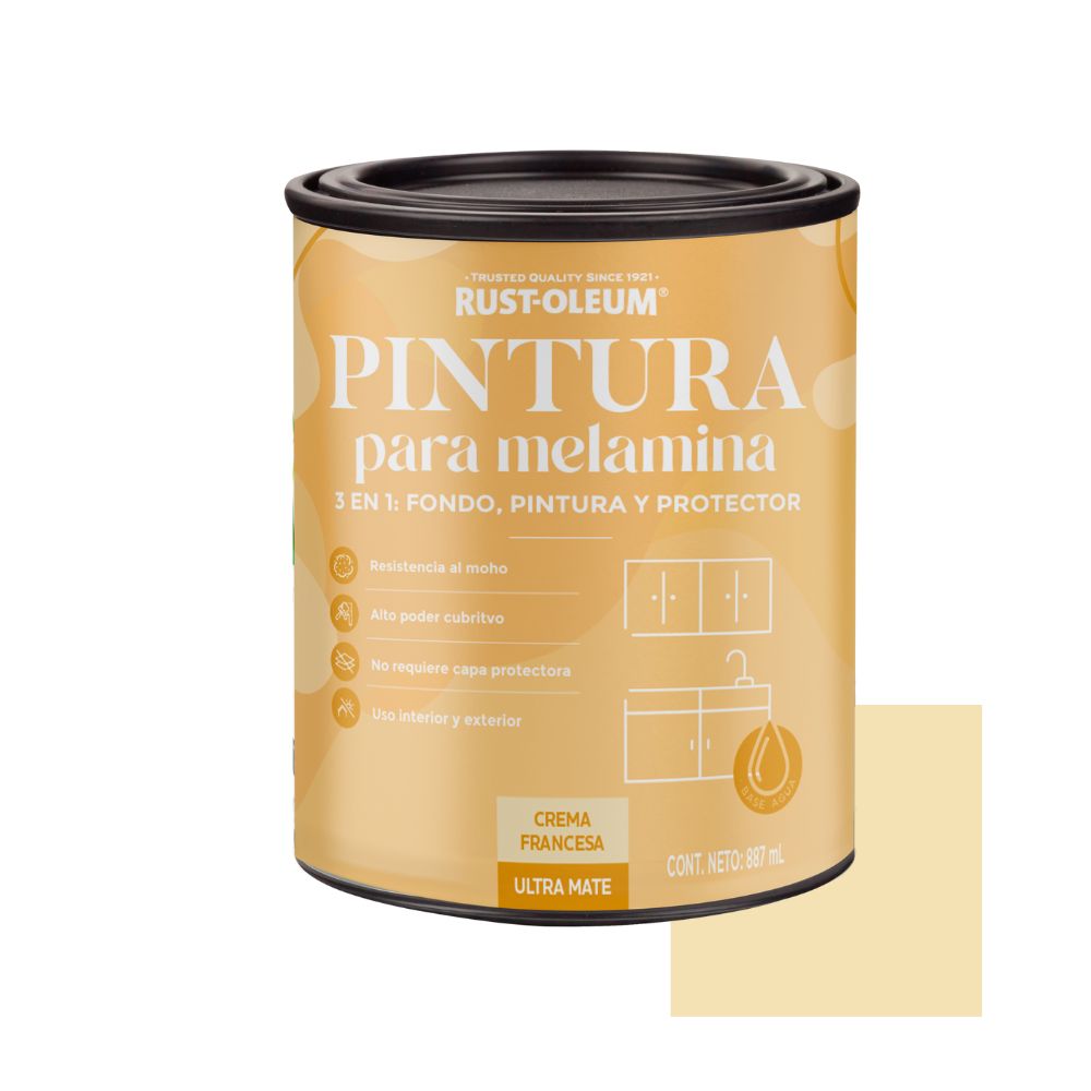PINTURA PARA MELAMINA CREMA FRANCESA ULTRA MATE 887 ML RO
