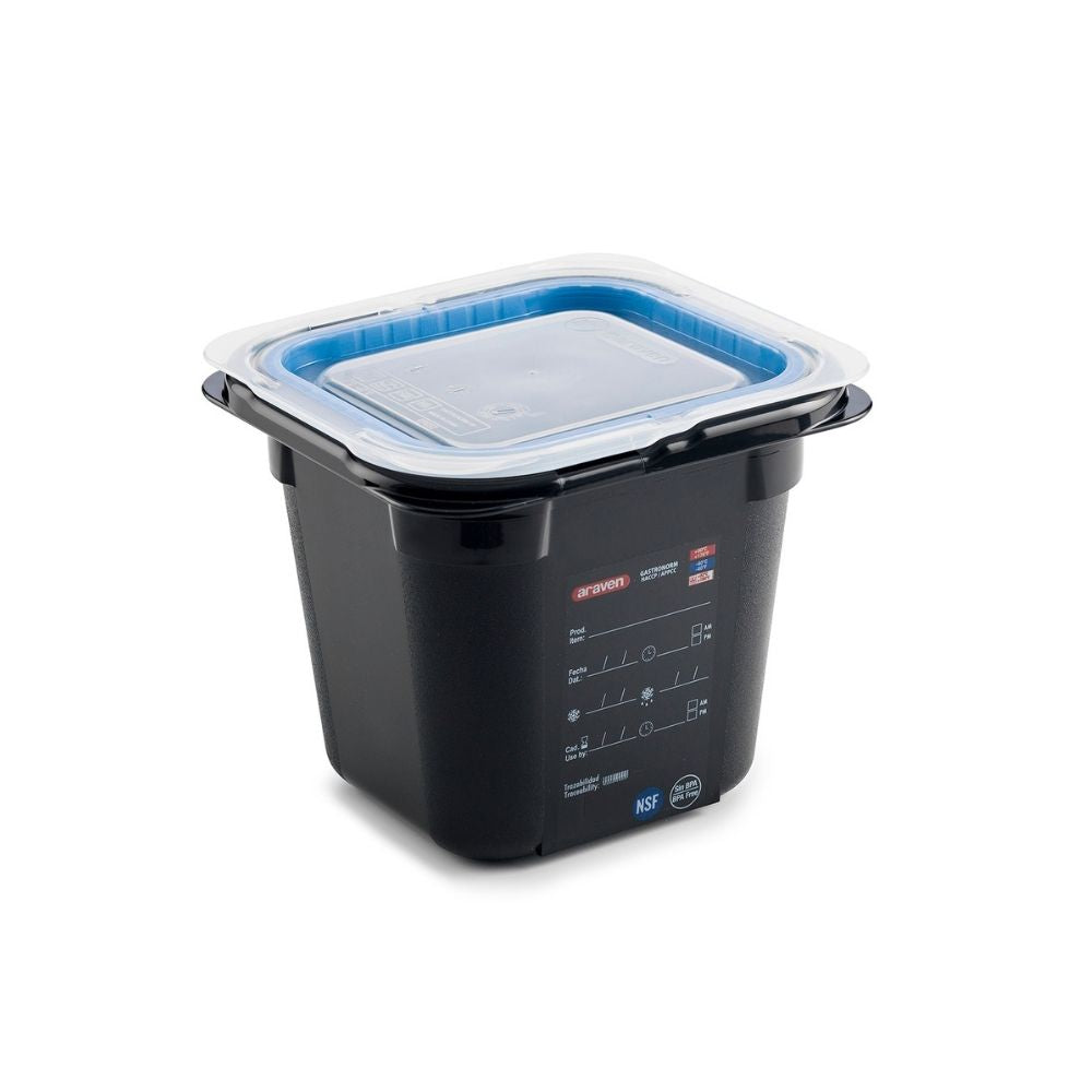 CUBETA MESA FRIA 2.15 LT NEGRA C/TAPA ARAVEN